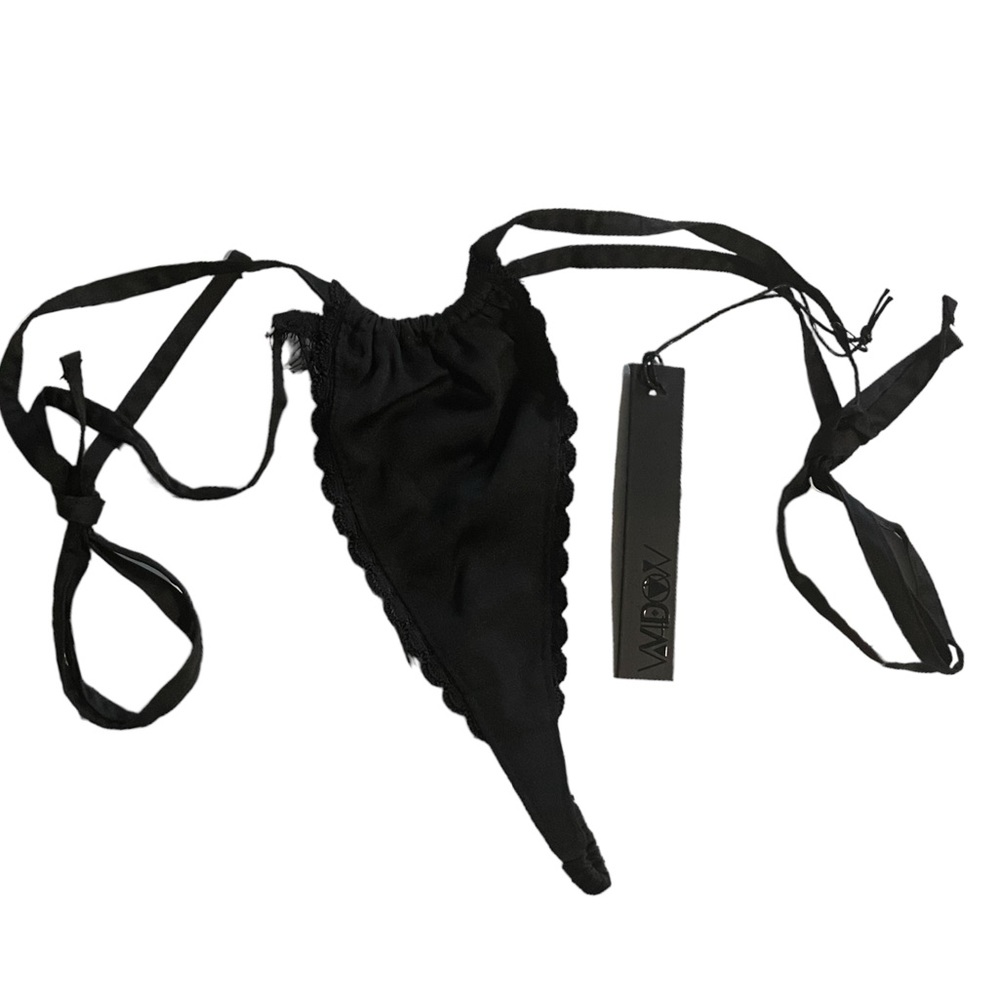 Widow Black Lace Thong Size Small